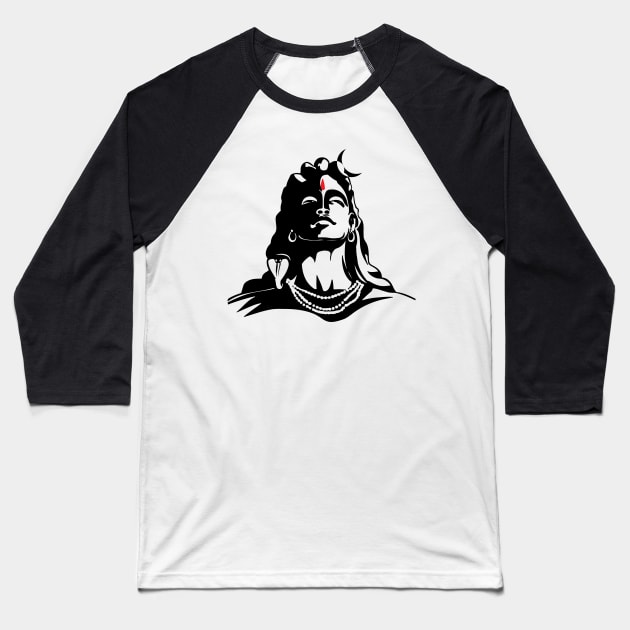 Adiyogi Mahadev Om Namah Shivaya Hindu Baseball T-Shirt by alltheprints